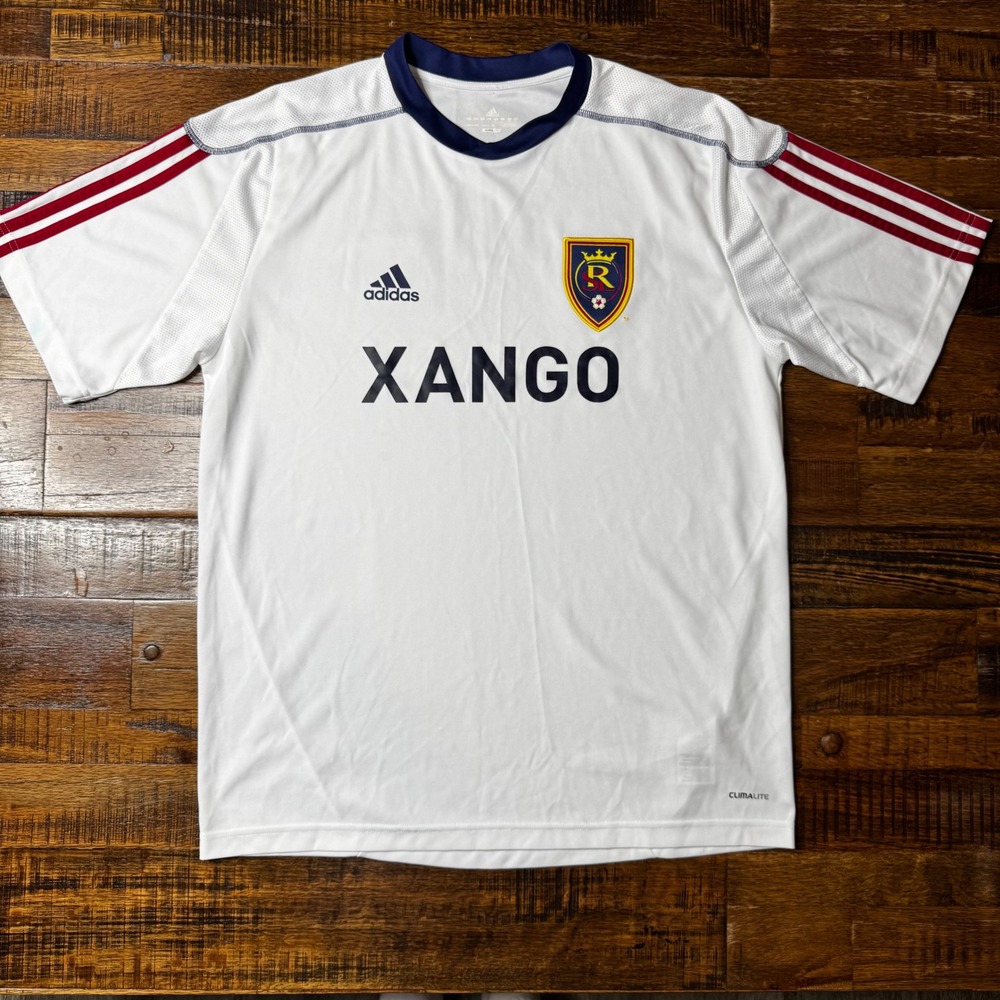 Adidas Real Salt Lake Xango Soccer‎ Jersey White Mens Large #30 Climalite MLS